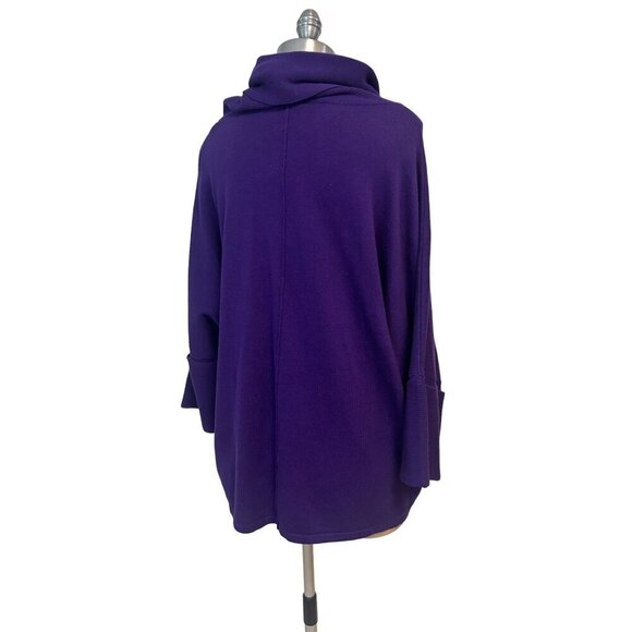 Marble Scotland Knitted Roll Neck Buckle Sweater Cape Purple XXL Plus NWT - Picture 4 of 6